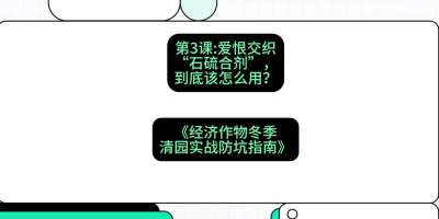 第3节：【核武药剂】爱恨交织的&ldquo;石硫合剂&rdquo;，到底该怎么用？，课程：《经济作物冬季清园&middot;实战防坑指南》#识农AI