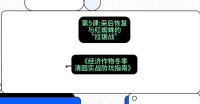 第5节：【柑橘清园】采后恢复与红蜘蛛的&ldquo;拉锯战&rdquo;，课程：《经济作物冬季清园&middot;实战防坑指南》#识农AI