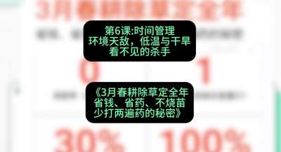 第6节：时间管理环境天敌，低温与干旱&mdash;&mdash;看不见的杀手，课程：《3月春耕除草定全年：省钱、省药、不烧苗、少打两遍药的秘密》
